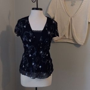 Tailor by B.Moss Women's Black Blouse Large